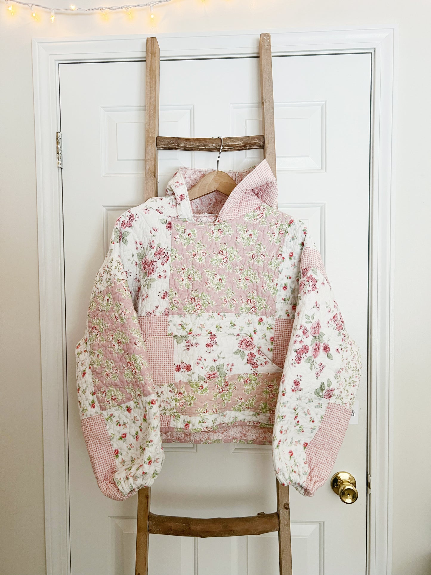 Coco Quilted Hoodie: Sweet Peony