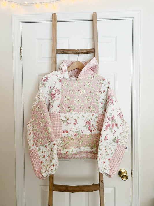 Coco Quilted Hoodie: Sweet Peony