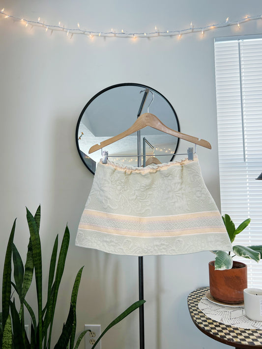 Quilted Mini Skirt: Sage Honey