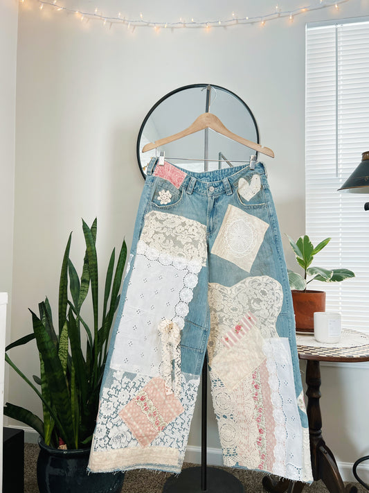 Reworked Denim Patchwork Pant