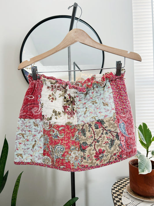 Quilted Mini Skirt: Vintage Sunset