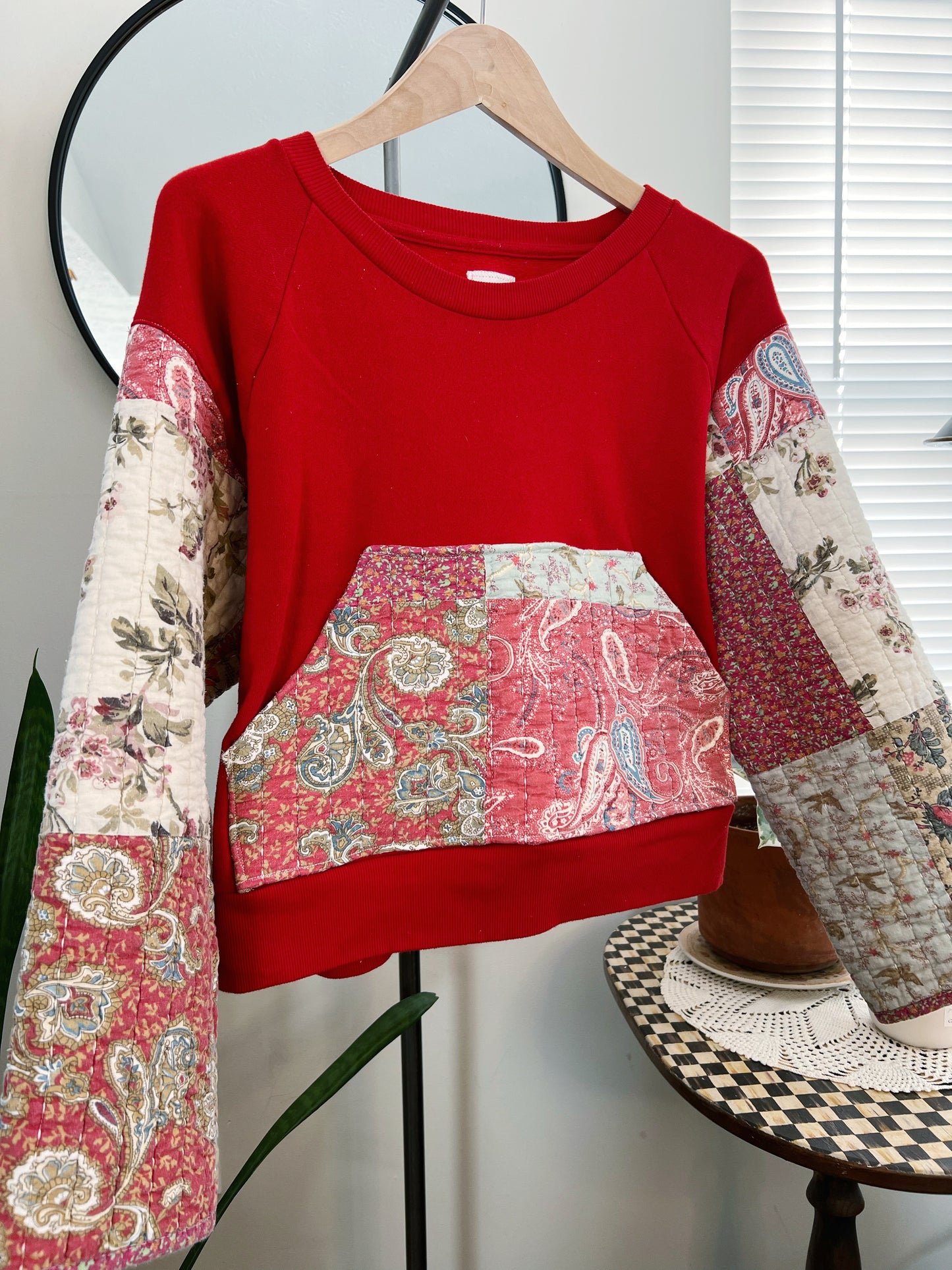 Quilted Sleeve Crewneck
